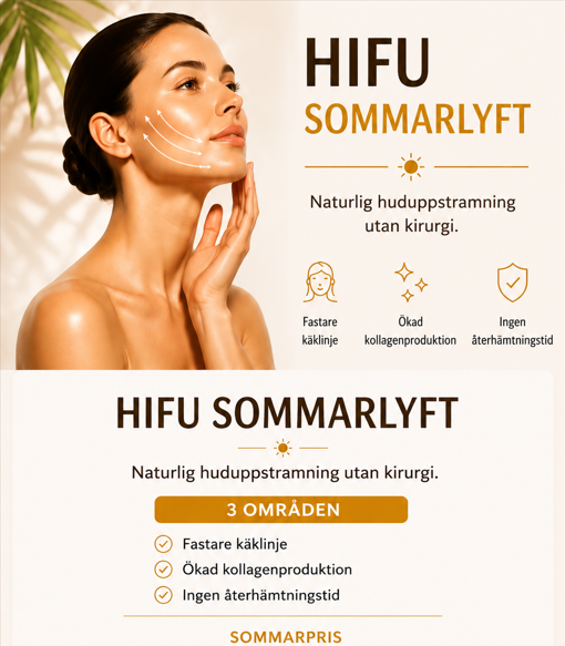 HIFU 3 områden Ansikte Sommar